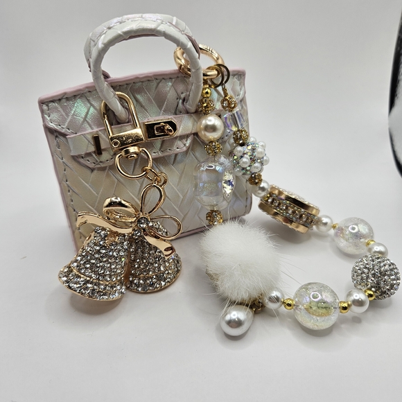 Handbags - Iridescent Mini Handbag with Charm Bracelet